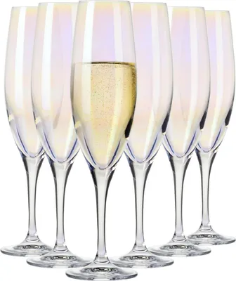 Produktbild von Regenbogen 6 Stück Regenbogenchampagnegläser, 200 ml, Prosecco-Gläser, Hochzeitsgeschenk, Kristallglas, bleifreies Glas, kratzfest, Geschenkidee