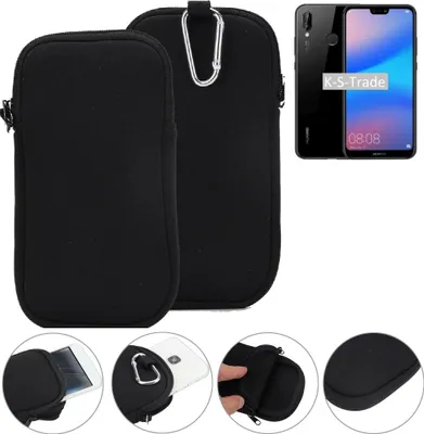 Produktbild von K-S-Trade Neopren-Hülle Handy-Hülle kompatibel mit Huawei P20 Lite Schutzhülle Neoprenhülle Sleeve Schutz-Hülle Gürtel Tasche Case Holster