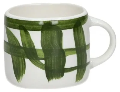 Productafbeelding van Pomax Weve espressokop van porselein, groen, afmetingen: 9,2 x 7 x 6 cm