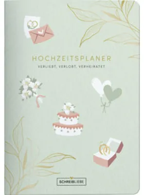 Produktbild von Hochzeitsplaner DIN A5 mit Goldveredlung, 72 Seiten, umfassende Planungstools aus Premiumpapier