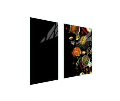 Image de Plaques de recouvrement pour cuisinière 2 pièces 75x52 Couverture de champ en vitrocéramique Planche à découper épices multicolore