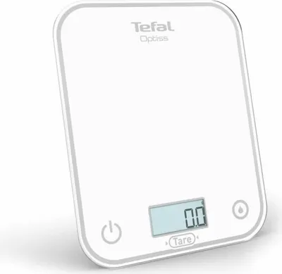 Obrázok produktu pre Tefal Optiss BC50U0, Elektronická kuchynská váha, 5 kg, 0,5 g, Biela, Temperované sklo, Sklo