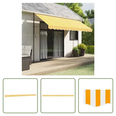 Immagine prodotto di The Living Store Tenda da sole a strisce bianche e gialle 4 m