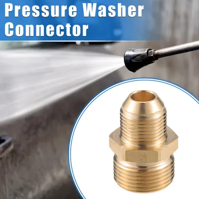 Image de Connecteur pour Nettoyeur Haute Pression, Adaptateur Mâle en Laiton de 16mm G3/8" vers M22x1.5, Universel Raccord Rapide Tuyau Nettoyeur Haute Pression, Couleur Cuivre en Laiton