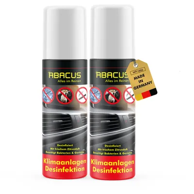 Produktbild von ABACUS® Klimaanlagen Desinfektion, Klimaanlagenreiniger Auto, Klimaanlagen-Desinfektion Auto, 2 x 200ml Klimaanlagen Desinfektion