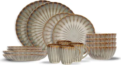 Produktbild von Cosy & Trendy Astera Pearl 16-teiliges Geschirrset für 4 Personen – 4 Speiseteller, 4 Frühstücksteller, 4 Schüsseln und 4 Becher