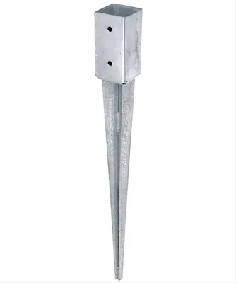 Produktbild von Zásuvka Alberts do zeme | pre štvorcové drevené stĺpiky | žiarovo pozinkované | 71 x 71 mm | celková dĺžka 750 mm