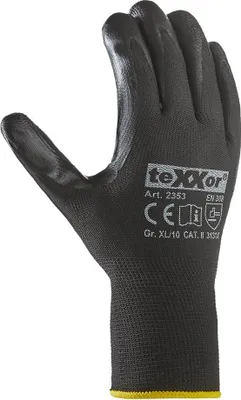 Produktbild von teXXor® Nitril-Handschuhe POLYESTER schwarz 11, schwarz