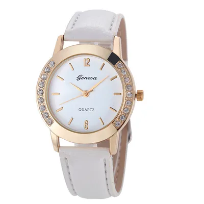 Image de Montre CH-2463 Blanche pour Femmes avec Bracelet en Similicuir KP2463