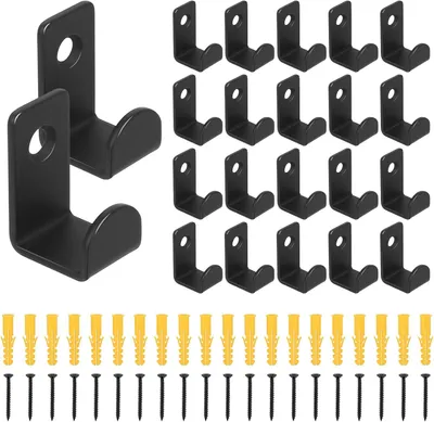 Imagen del producto de Ganchos metálicos para pared, 20 unidades, color , forma de "J", ideales para perchas