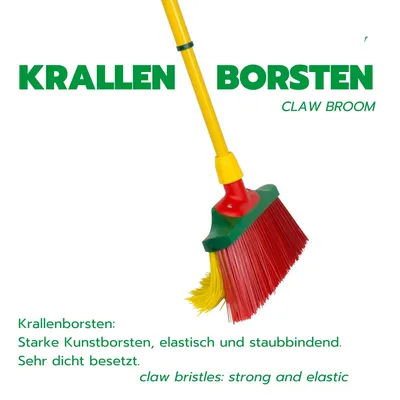 Produktbild von Novaliv Krallenbesen Set 30 cm Holz mit Teleskopstiel gebogenen Borsten Gartenbesen Straßenbesen Kehrbesen Laubbesen (1, Krallenfeger + Kehrschaufel Set Krallenhandfeger)