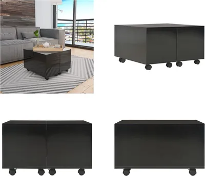 Immagine prodotto di vidaXL Tavolino nero lucido 60x60x35 cm in legno - Tavolino da caffè - Tavolini da caffè - Tavolini da caffè - Tavoli da caffè