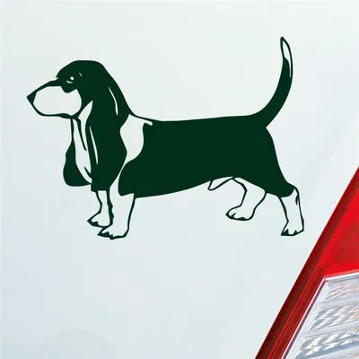 Produktbild von Auto Aufkleber Beagle Hund Dog Animal Tier Car 12x7,5 cm Dunkelgrün Sticker Heckscheibenaufkleber