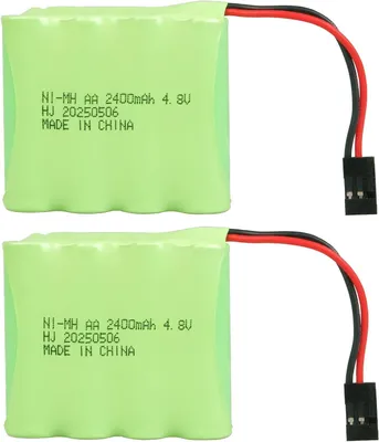 Produktbild von YUNIQUE GREEN-CLEAN-POWER NiMH Akku 4.8V 2400mAh AA Hitec 2er Set für RC Auto LKW Flugzeug Helikopter Empfänger wiederaufladbar