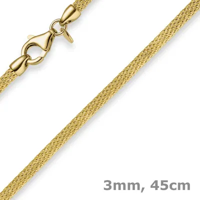 3mm-Strickcollier-585-Gelbgold-45cm