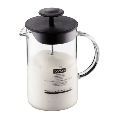 Image de Bodum LATTEO Mousseur à lait avec poignée en verre, 0,25 l, noir