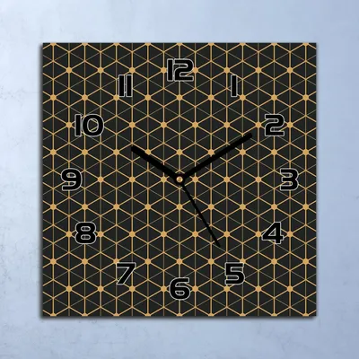 Produktbild von Wanduhr Echt-Glas-Küchenuhr Sechseckig Muster Quarz Lautlos 30x30 Deko Bilder