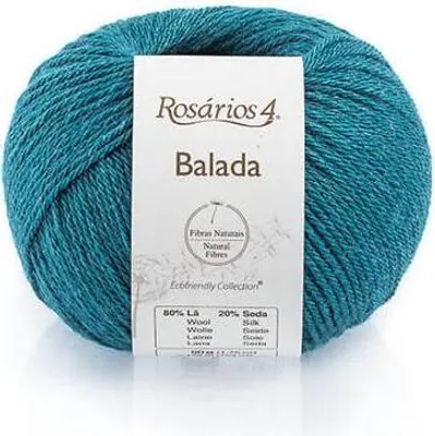Produktbild von Rosarios 4 Balada Wolle - Seidenmischung, Sportgarn, 50g, Meerblau, Ideal für Strickprojekte