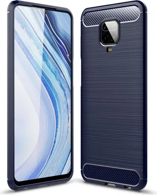 Produktbild von Schutzhülle Handyhülle für Xiaomi Redmi Note 9S Case Cover Carbon Optik Blau