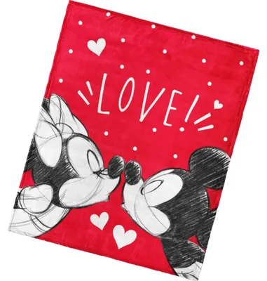 Zdjęcie produktu dla Koc dziecięcy Mickey i Minnie Mouse Love 130x160 cm