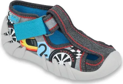 Produktbild von BEFADO Jungen Hausschuhe Speedy Klettverschluss Grau 22