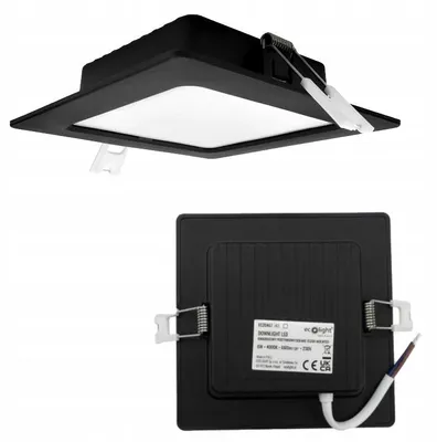 Obrázok produktu pre Zapustené štvorcové svietidlo čierne 12 cm zapustené LED 6W svietidlo Ecolight EC20467