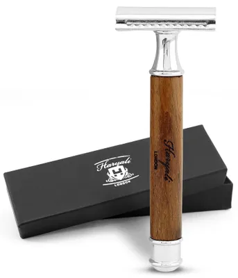 Produktbild von De Rasierhobel für Damen und Herren, nachhaltiger Holzgriff, glatt Packung, Rutschfester, verstellbarer Nassrasierer aus hochwertigem Holz, Waschbarer