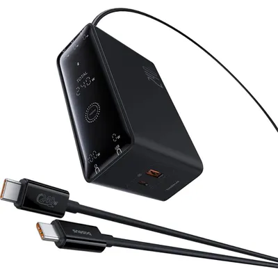 Produktbild von Ladestation GaN mit 240W, 3x USB-C PD, 1x USB-A und 1x DC, Baseus Digital, Schwarz