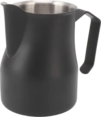 Zdjęcie produktu dla Dzbanek na mleko z wylewką ze stali nierdzewnej 304 Dzbanek na kawę latte do pracy w biurze czarny matowy 350 ml