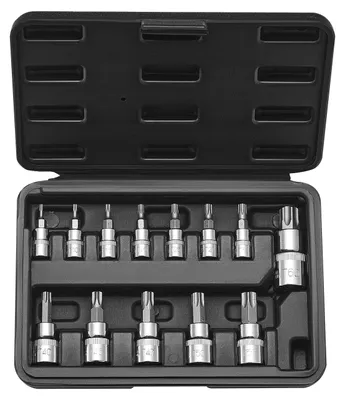 Produktbild von VEVOR Sechskant-Bit-Steckschlüsselsatz, 32-teilig, S2 Legierungsstahl und Cr-V Stahl, Standard SAE und metrisch, 1/4 Zoll, 3/8 Zoll und 1/2 Zoll Antriebe, mit verbessertem Aufbewahrungskoffer, Innensechskant-Steckschlüsselsatz für Mechaniker, Auto-Reparatur, 13 STK