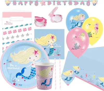 Produktbild von Meerjungfrau Partyset 72-teilig