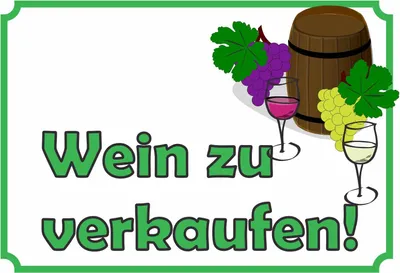 Produktbild von Wein zu verkaufen Schild A6 Rückseite selbstklebend