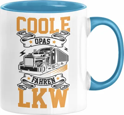 Produktbild von LKW Opa Geschenk Tasse Coole Opas Fahren LKW Vatertag Opa Geschenkidee Geburtstag Lastkraftwagen-Fahrer Fernfahrer (Blau)