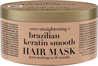 Produktbild von OGX Brazilian Keratin Smooth Hair Mask – Reparatur & Glanz – Für seidiges Haar – 300 ml - 1 Stück