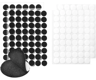 Runde Klettpunkte 10 mm, 1200 Stück, selbstklebend, 600 Paare