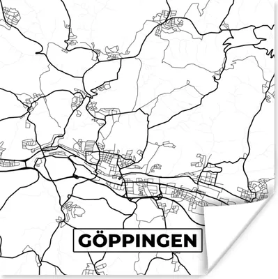 Produktbild von MuchoWow® Poster Karte - Göppingen - Karte - Stadtplan 75x75 cm - Wand Dekoration