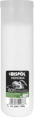 Zdjęcie produktu dla Wkład do zniczy parafinowy BISPOL P300 80H 1szt.