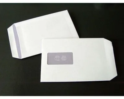 Produktbild von Versandtaschen C5 90g/qm selbstklebend Fenster VE=500 Stück weiß