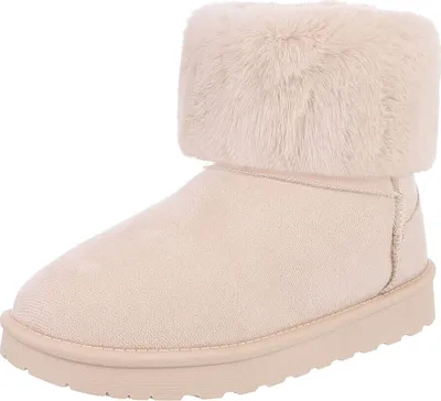 Produktbild von Ital-Design Damen Stiefeletten Flache Stiefeletten Warm gefüttert Wildlederoptik Snowboots 88460423 Beige Gr.  37