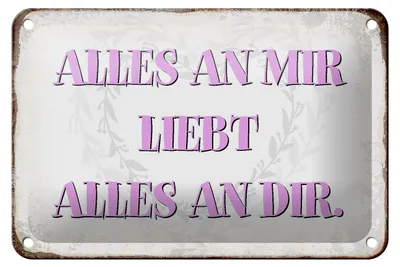 Produktbild von Blechschild Spruch 18x12cm alles an mir liebt alles an dir