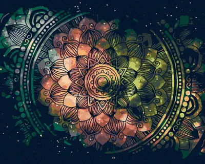 Produktbild von Zuty - Malen nach Zahlen - WELTRAUM-MANDALA, 40x50 cm, mit Keilrahmen (bereits gespannt)