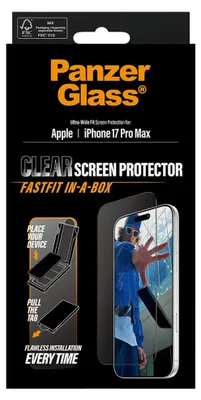 Imagen del producto de PanzerGlass FastFit Protector de pantalla para iPhone 17 Pro Max - Ultratransparente