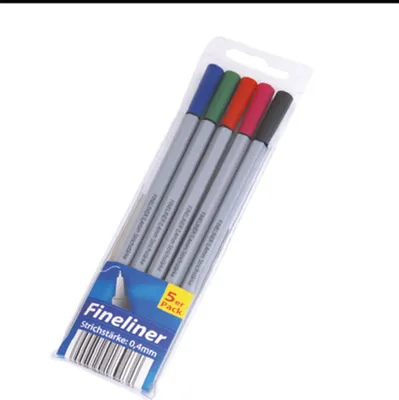 Produktbild von Fineliner Filzstifte Strichstärke 0,4mm dünn Buntstifte 5 Stifte Farbstifte Etui