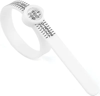Produktbild von Ringmaßband, Ringgrößenmesser Ringgröße messen Ring Größe Fingerumfang ermitteln bestimmen Größenmesser Fingerumfang Fingergröße, Schwarz Weiß