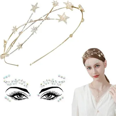 Produktbild von Glitzer-Haarband für Damen – Mit Sternen-Dekoration für Karneval, Hochzeit und Festivals