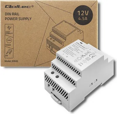 Produktbild von Qoltec Hutschienen-Netzteil | 60W | 24V | 2,5A | Grau