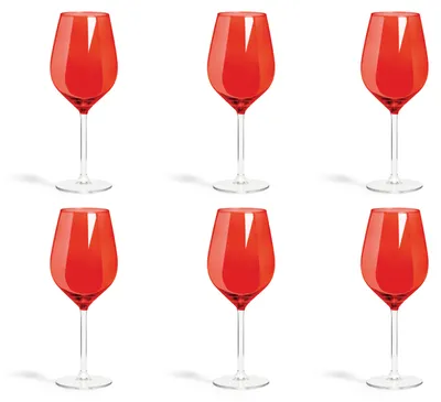 Image de Excelsa Set De 6 Verres Color Wine Verre 7,5x7,5x23 cm Rouge