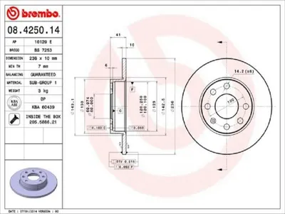 Produktbild von BREMBO Bremsscheiben (2 Stück) Vorderachse 08.4250.14