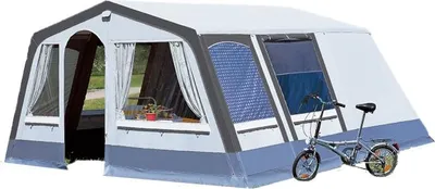 Produktbild von DWT Steilwandzelt Villa II Gr. 4, 400 x 490 cm (BxT) - Familienzelt für 4 Personen - geräumiges Steilwandzelt inkl. wasserdichter Bodenwanne