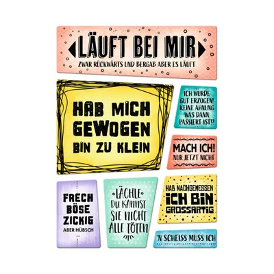 Produktbild von Kühlschrankmagnete 8er Set - verschiedene Sprüche über mich Leben Ego Humor